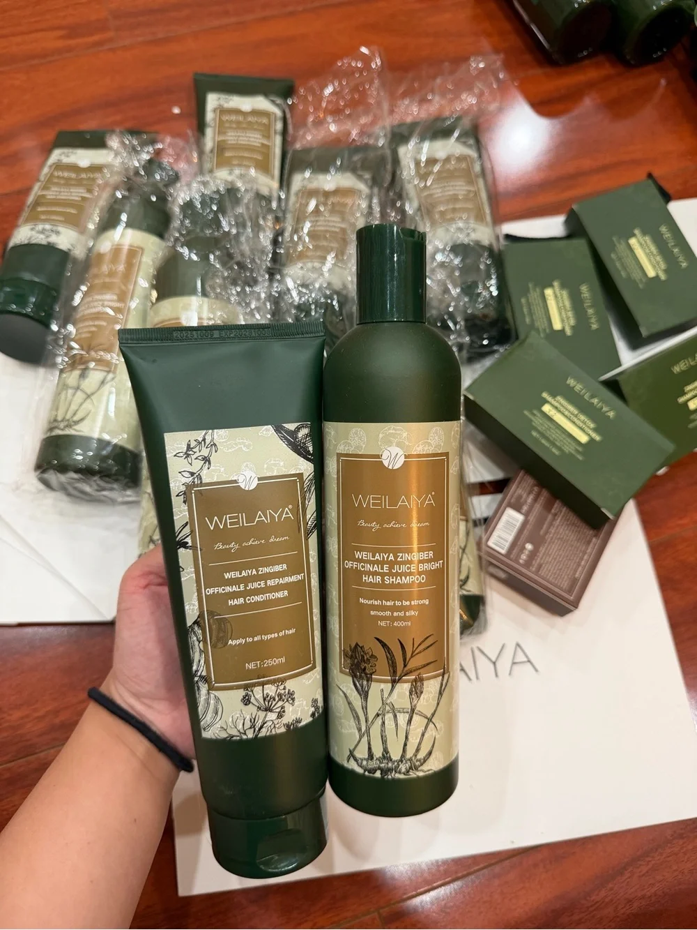 WEILAIYA Ginger Shampoo 400ML & Conditioner 250ML Set, For Dry - Normal Hair